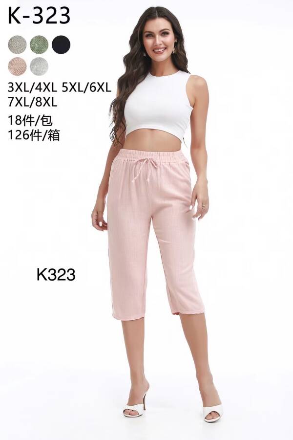 Spodnie damskie 7/8 Roz 3XL-8XL, Mix kolor Paczka 18 szt